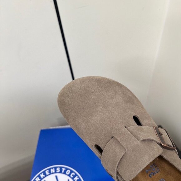 NWT Birkenstock Boston taupe suede mule clogs - Picture 6 of 9